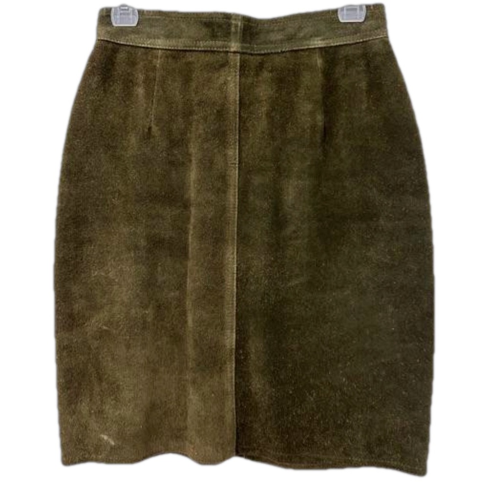 Vintage United Colora of Benetton Green Leather Skirt